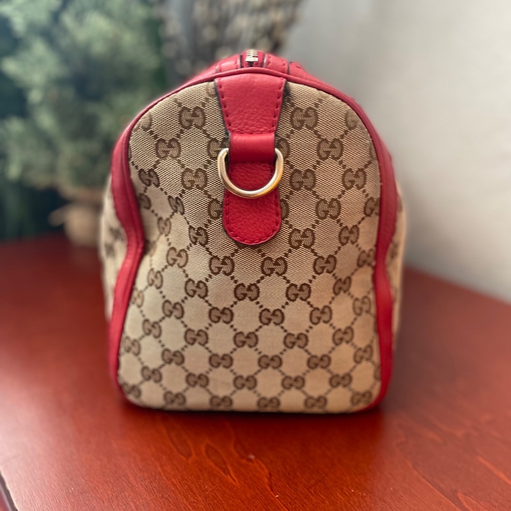 Gucci Boston Red Sherryline 2-way Crossbody Tote - Picture 12 of 15